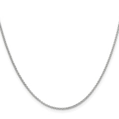 14K White Gold 1.55mm Rolo Pendant Chain
