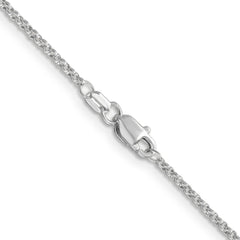 14K White Gold 1.55mm Rolo Pendant Chain