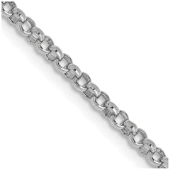 14K White Gold 1.55mm Rolo Pendant Chain