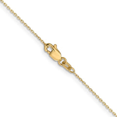 14K Yellow Gold 0.8mm Diamond-cut Cable with Spring Ring Clasp Chain