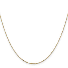 14K Yellow Gold 0.8mm Diamond-cut Cable with Lobster Clasp Chain