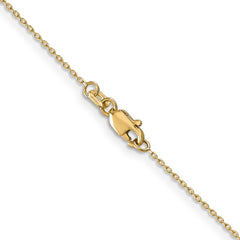 14K Yellow Gold 0.8mm Diamond-cut Cable with Lobster Clasp Chain
