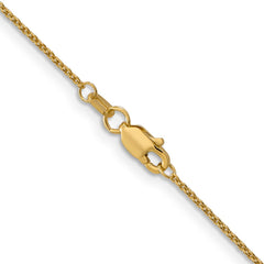 14K Yellow Gold 1mm Round Open Link Cable Chain