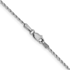14K White Gold 1.25mm Round Parisian Wheat Chain