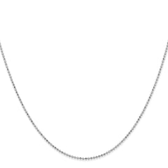 14K White Gold 1.2mm Diamond-cut Ball (Beaded) Pendant Chain
