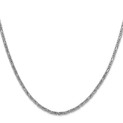 14K White Gold 2mm Byzantine Chain