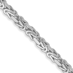14K White Gold 2mm Byzantine Chain