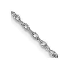14K White Gold 1.3mm Heavy-Baby Rope Chain