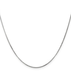 14K White Gold 0.9mm Curb Pendant Chain