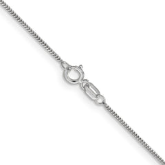 14K White Gold 0.9mm Curb Pendant Chain