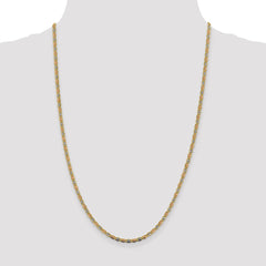 14K Tri-Color Gold 2.75mm Gold Pave Valentino Chain