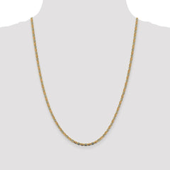 14K Tri-Color Gold 2.75mm Gold Pave Valentino Chain