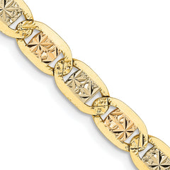 14K Tri-Color Gold 4.65mm Gold Pave Valentino Chain