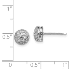 Rhodium-plated Sterling Silver Diamond Post Earrings