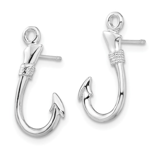 Sterling Silver Polished Fish Hook Post Earrings