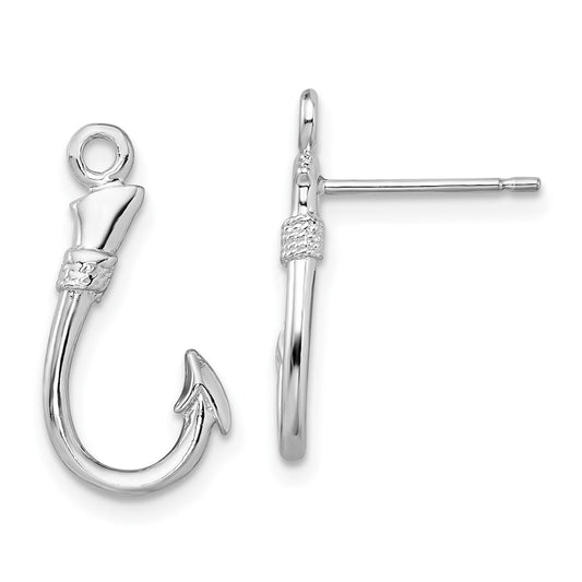 Sterling Silver Polished Fish Hook Post Earrings