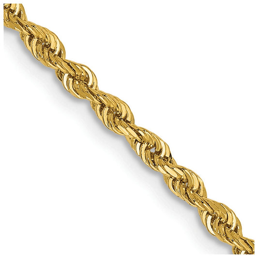 14K Yellow Gold 2.25mm Diamond-cut Quadruple Rope Chain