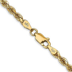 14K Yellow Gold 3.35mm Diamond-cut Quadruple Rope Chain