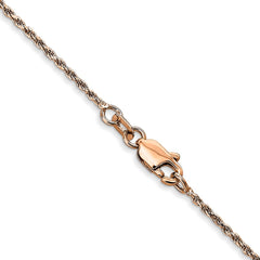 14K Rose Gold 1mm Diamond-cut Machine-made Rope Chain