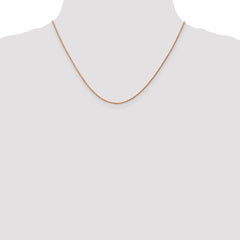 14K Rose Gold 1mm Diamond-cut Machine-made Rope Chain