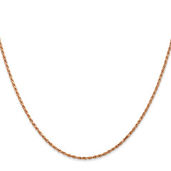 14K Rose Gold 1.5mm Diamond-cut Machine-made Rope Chain
