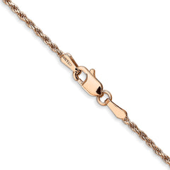 14K Rose Gold 1.5mm Diamond-cut Machine-made Rope Chain
