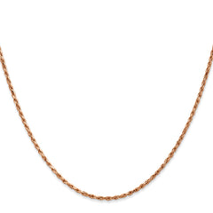 14K Rose Gold 1.8mm Diamond-cut Machine-made Rope Chain