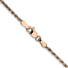 14K Rose Gold 1.8mm Diamond-cut Machine-made Rope Chain