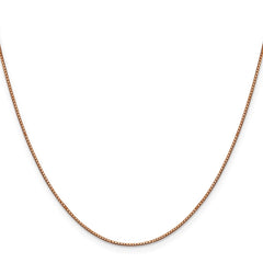 14K Rose Gold 0.9mm Box Chain