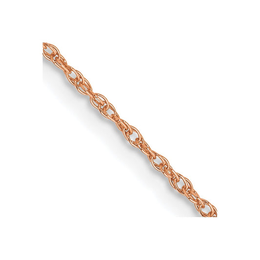 14K Rose Gold 0.8mm Baby Rope Chain