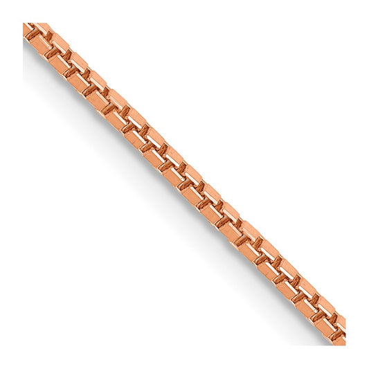14K Rose Gold 1.3mm Box Chain