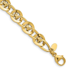 14K Yellow Gold Polished Fancy Link Bracelet