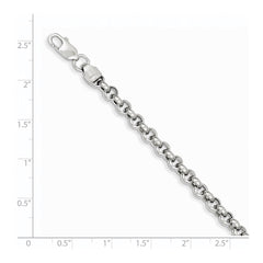 14K White Gold 4.75mm Polished Fancy Rolo Link Bracelet