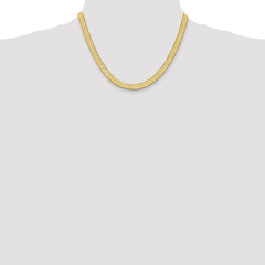 14K Yellow Gold 6.5mm Silky Herringbone Chain
