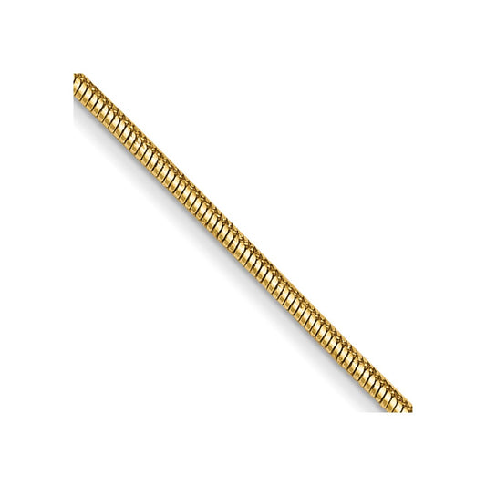 14K Yellow Gold 0.8mm Round Snake Chain