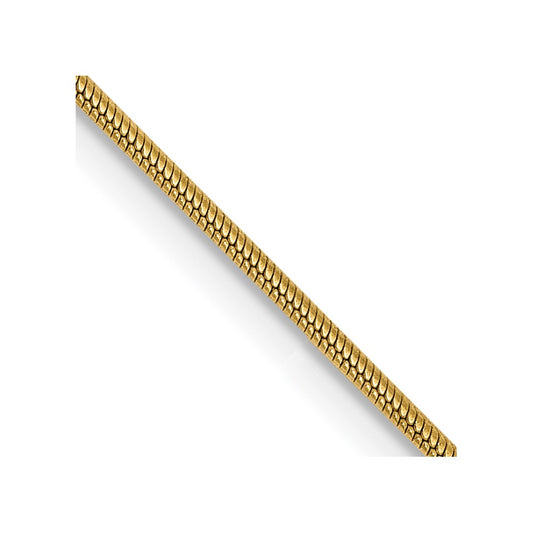 14K Yellow Gold 0.9mm Round Snake Chain