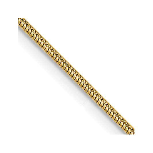 14K Yellow Gold 1.1mm Round Snake Chain