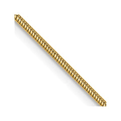 14K Yellow Gold 1.1mm Round Snake Chain
