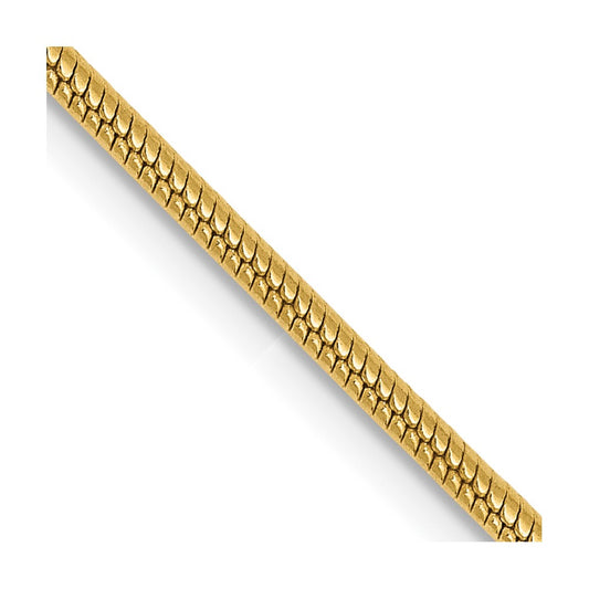 14K Yellow Gold 1.6mm Round Snake Chain