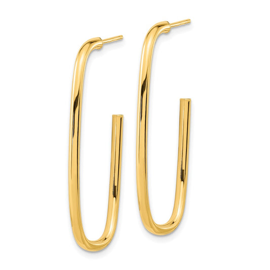 14K Yellow Gold Polished J-Hoop Earrings
