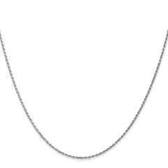 14K White Gold 1.15mm Diamond-cut Machine-made Rope Chain