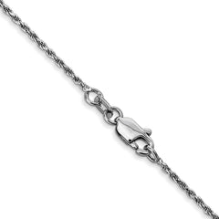14K White Gold 1.15mm Diamond-cut Machine-made Rope Chain