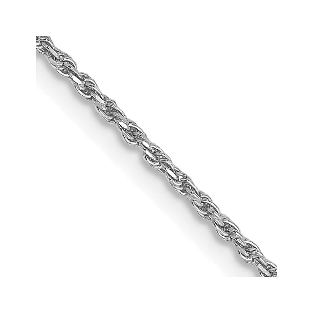 14K White Gold 1.15mm Diamond-cut Machine-made Rope Chain
