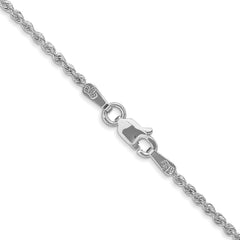 14K White Gold 1.5mm Regular Rope Chain