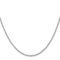 14K White Gold 2.0mm Regular Rope Chain