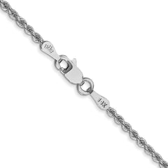 14K White Gold 2.0mm Regular Rope Chain