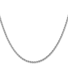14K White Gold 2.25mm Regular Rope Chain