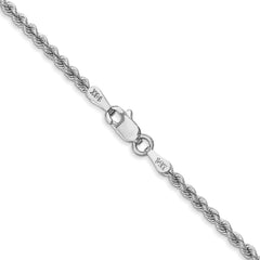 14K White Gold 2.25mm Regular Rope Chain