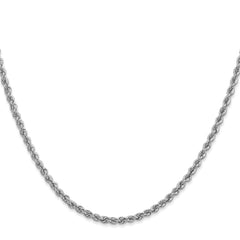 14K White Gold 2.5mm Regular Rope Chain