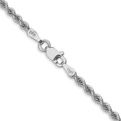 14K White Gold 2.5mm Regular Rope Chain